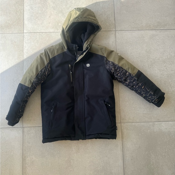 Kids Ski Clothing, Gutsi Jacket and Pants, Size 10y, Green, Black and Mustard - Picture 3 of 10